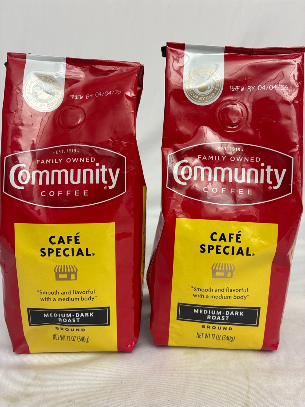 2 pack Community Coffee Café Special Medium-Dark Roast Ground Coffee 12 oz Bags